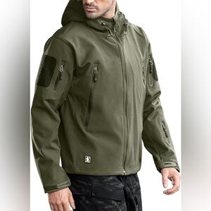 🔥Free Soldier Men’s Outdoor Waterproof Soft Shell Hooded Tactical Jacket L NWOT